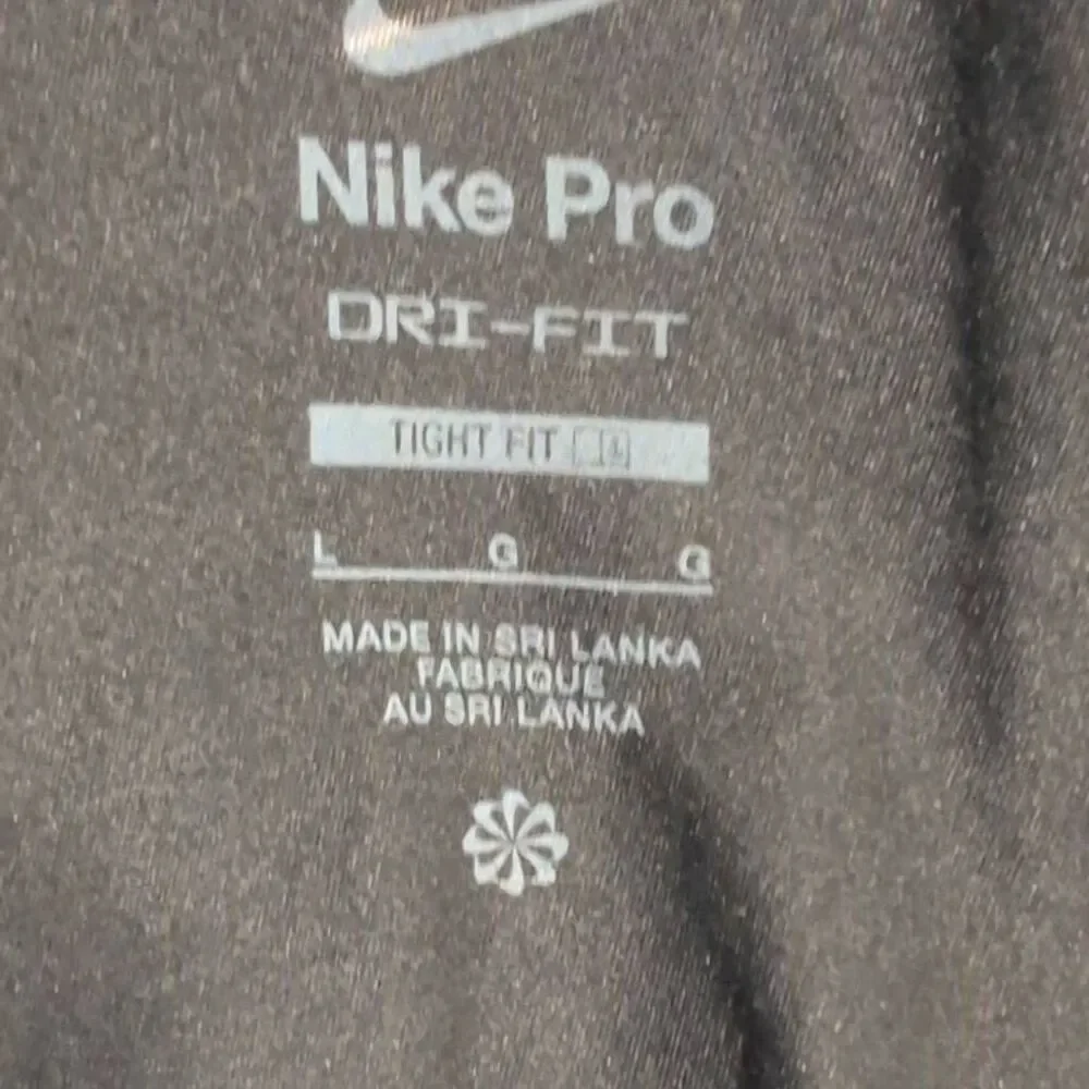 Nike Pro Mens L Elastic Waist Activewear Cropped Leggings Black